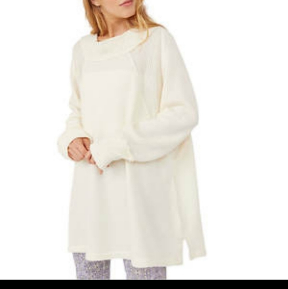 Free People French vanilla  She's a keeper cowl neck sweater Size XS